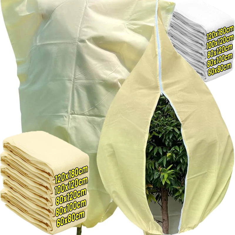Winter Plant Protection Bag | Anti-Frost Zipper Drawstring Cover | EarthPawColletive