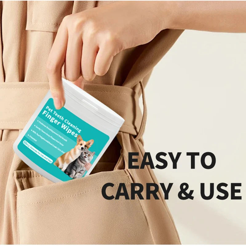 Pet Finger Toothbrush & Wet Wipes | Dog & Cat Oral Care | EarthPawColletive