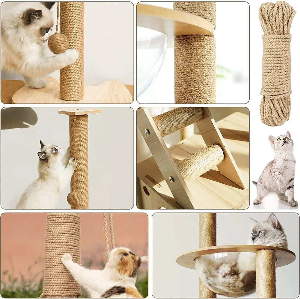 Sisal Rope for Cat Scratcher Post | 50m Natural Hemp | 1/4 inch | EarthPawColletive