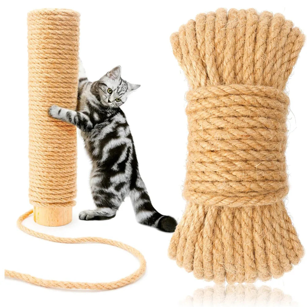 Sisal Rope for Cat Scratcher Post | 50m Natural Hemp | 1/4 inch | EarthPawColletive