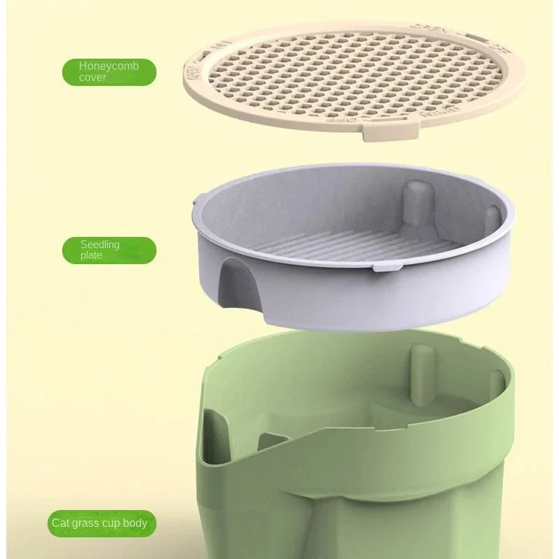 Cat Grass Growing Dish | Hydroponic Greenhouse Starter Pot | EarthPawColletive