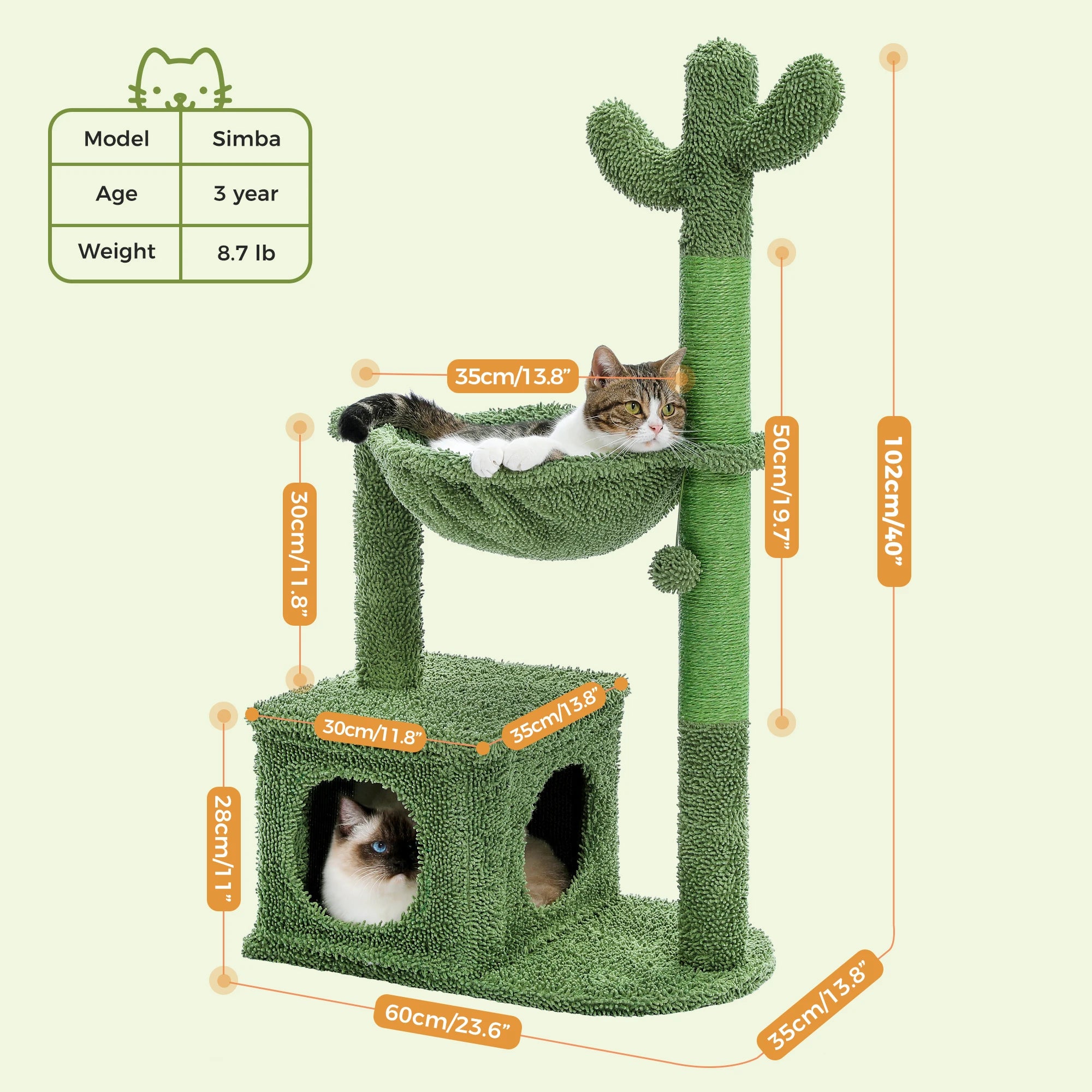 Cactus Cat Tree | Condo, Hammock & Ball | EarthPawColletive